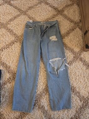 Levi's Light Blue Wide Leg Distressed Jeans